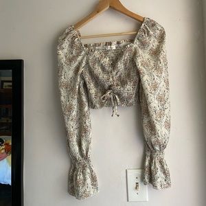 Peasant milkmaid crop top blush sz Medium M 4 6